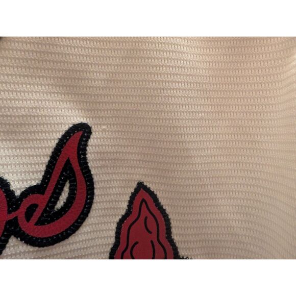 Majestic Los Bravos Jersey Women Medium Atlanta Braves Cool Base Rare - Picture 13 of 16